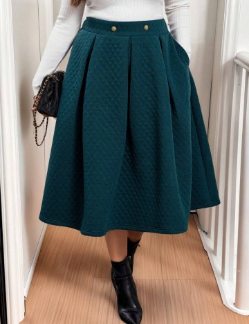 Fustă maxi Shein Curve+, verde