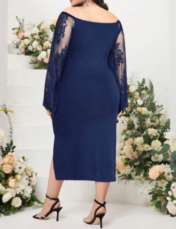Rochie midi Shein Curve+, albastru