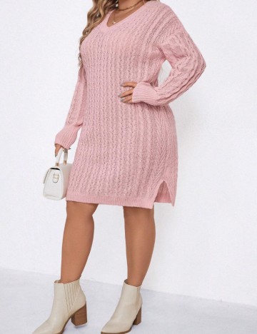 Rochie midi Shein Curve+, roz