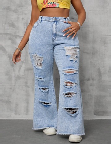 Jeans Shein Curve+, albastru