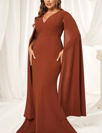 Rochie maxi Shein Curve+, cărămiziu