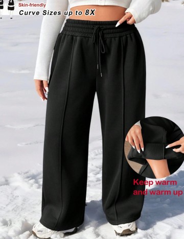 Pantaloni Shein Curve+, negru