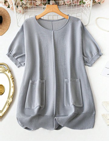 Tricou Shein Curve+, gri
