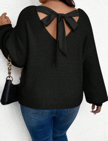 Pulover Shein Curve+, negru