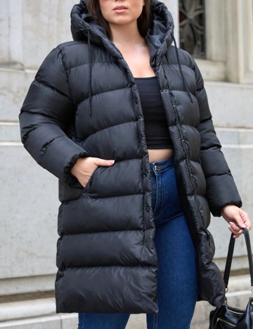 Geacă Shein Curve+, negru