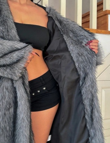 Haină De Blană Shein Curve+, mix culori