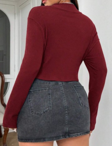 Bluză Shein Curve+, cărămiziu