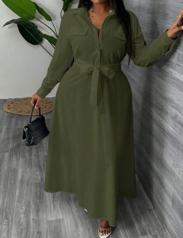 Rochie maxi Shein Curve+, verde