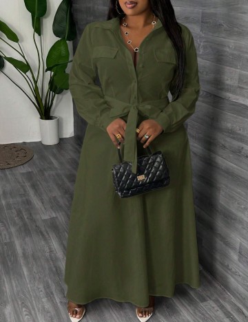 Rochie maxi Shein Curve+, verde