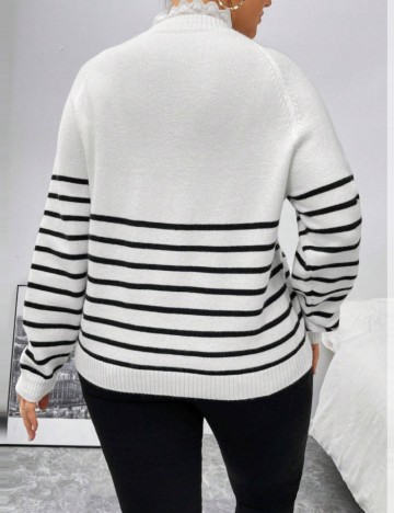 Pulover Shein Curve+, alb