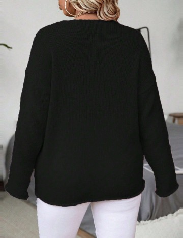 Pulover Shein Curve+, negru