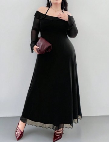 Rochie maxi Shein Curve+, negru
