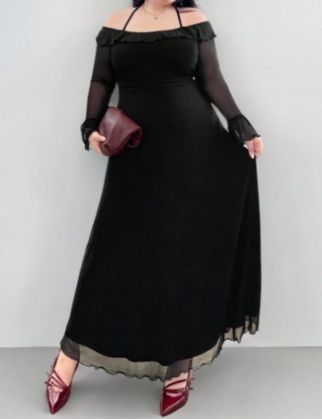 Rochie maxi Shein Curve+, negru