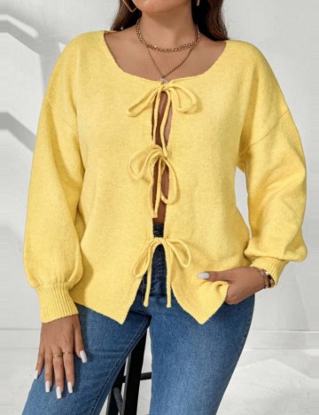 Pulover Shein Curve+, galben