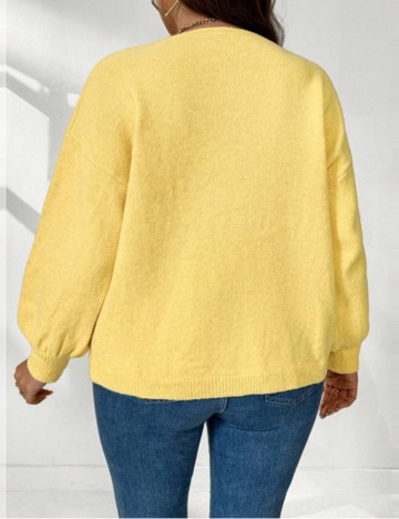 Pulover Shein Curve+, galben