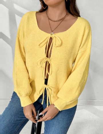 Pulover Shein Curve+, galben