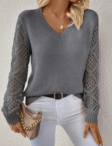 Pulover Shein Emery Rose, gri