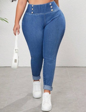 Jeans Shein Curve+, albastru