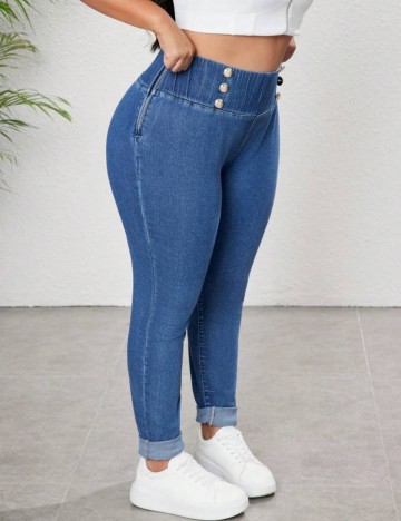 Jeans Shein Curve+, albastru
