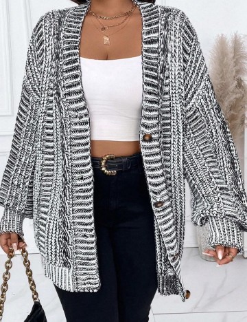 Cardigan Shein Curve+, mix culori