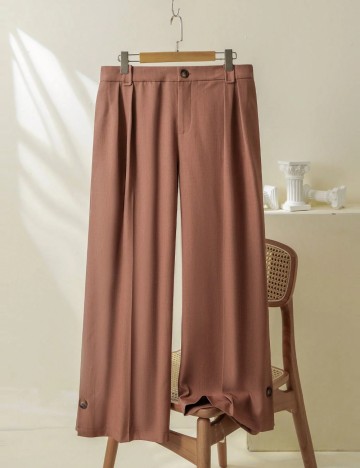 Pantaloni Shein Curve+ Emery Rose, cărămiziu