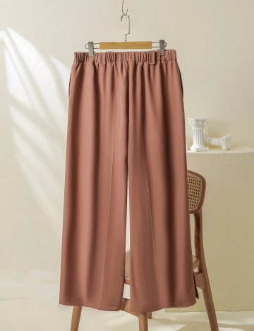 Pantaloni Shein Curve+ Emery Rose, cărămiziu