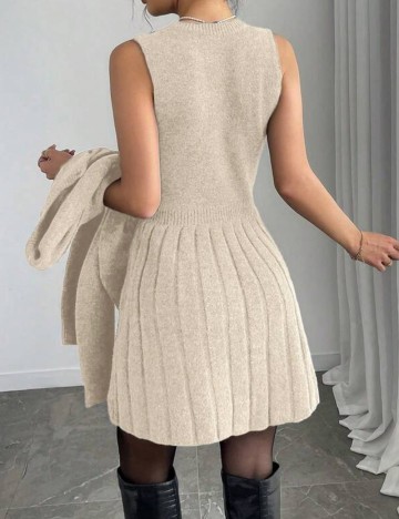 Set Rochie și Cardigan Shein, bej