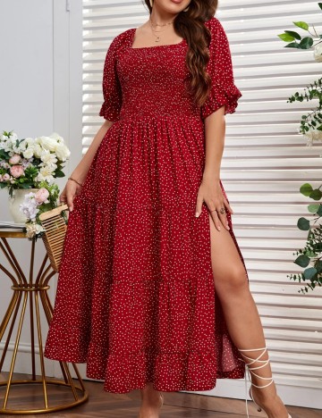 Rochie midi Shein Curve+, roșu