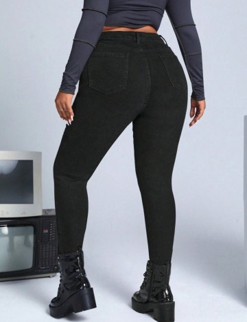 Jeans Shein Curve+, negru
