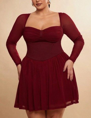 Rochie mini Shein Curve+, roșu