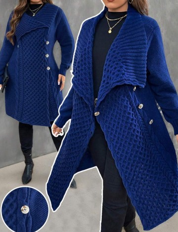 Cardigan Shein Curve+, albastru