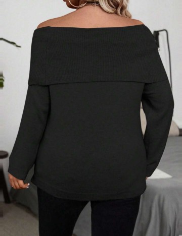 Pulover Shein Curve+, negru