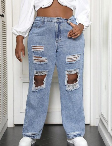 Jeans Shein Curve+, albastru