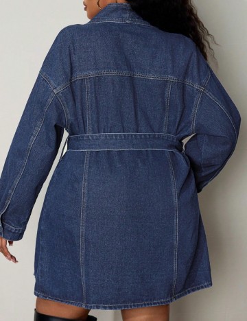 Jachetă De Blugi Shein Curve+, albastru