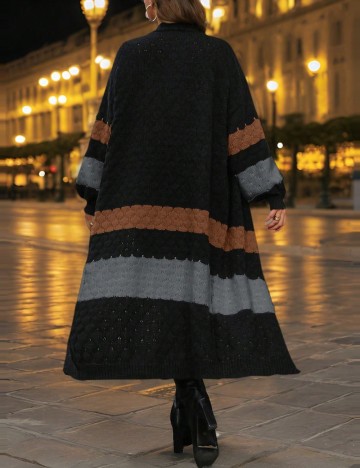 Cardigan lung Shein Curve+, mix culori