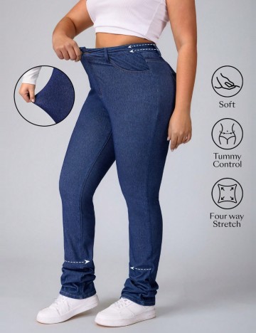 Jeans Shein Curve+, albastru
