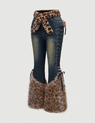 Jeans Shein Curve+ Romwe, albastru