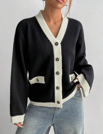 Cardigan Shein Flirla, negru