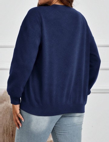 Bluză Shein Curve+ Emery Rose, albastru