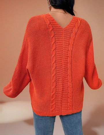 Cardigan Shein Curve+, portocaliu