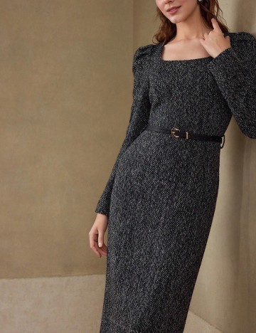 Rochie midi Shein MOTF, gri