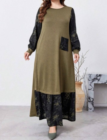Rochie maxi Shein Curve+, verde