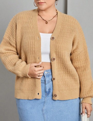 Cardigan Shein Curve+, maro