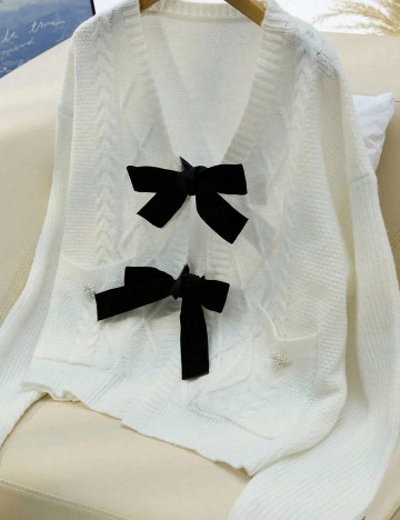 Pulover Shein Curve+, alb