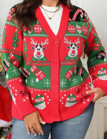 Cardigan Shein Curve+, mix culori