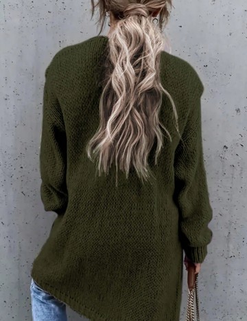 Cardigan lung Shein, kaki