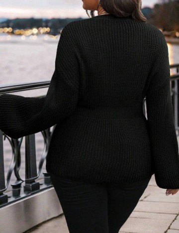 Pulover Shein Curve+, negru