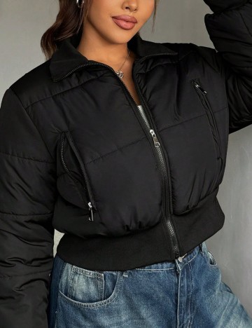 Geacă Shein Curve+, negru