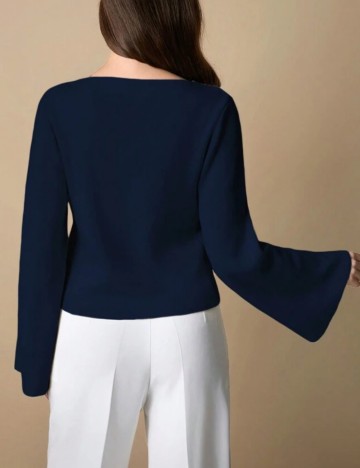 Pulover cu nasturi Shein, bleumarin