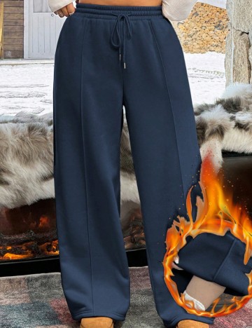 Pantaloni Shein Curve+, albastru